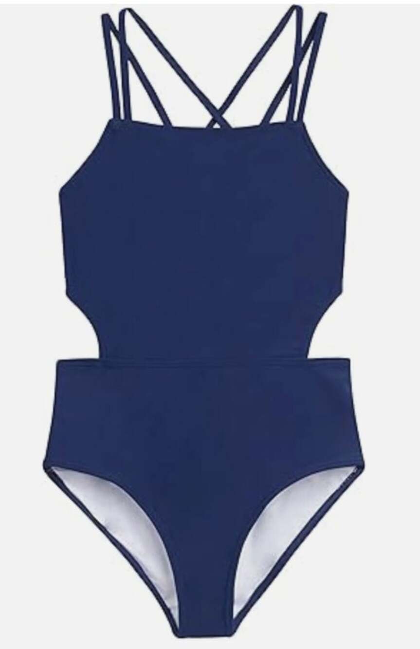 Kanu Surf Girls' Beach Sport Cut-out 1-piece Swimsuit Girls Size 16 NWT